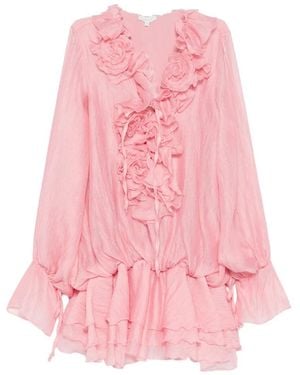 Paperlace Barbie Gelaagde Mini-Jurk Met Ruches - Roze