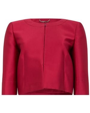 Alberta Ferretti Cropped Satin Jacket - Red