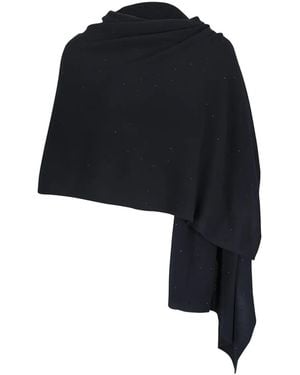 Kinross Cashmere Embellished Scarf - Black