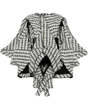 Junya Watanabe Veste Asymétrique En Tweed - Blanc