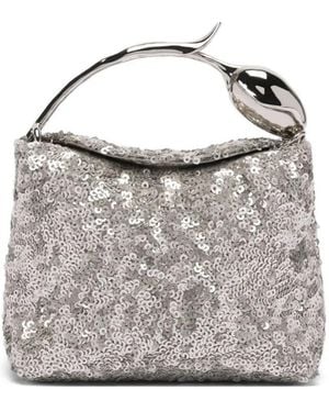 Erdem Bloom Sequin-Embellished Tote Bag - Grey