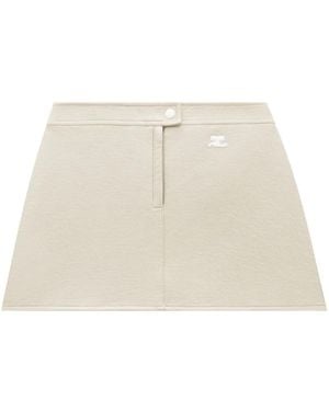 Courreges Reedition Vinyl Mini Skirt - Natural