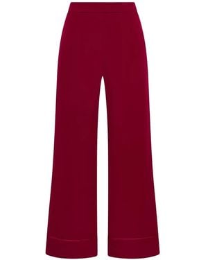 Maliparmi Piping-Detail Straight-Leg Trousers - Red