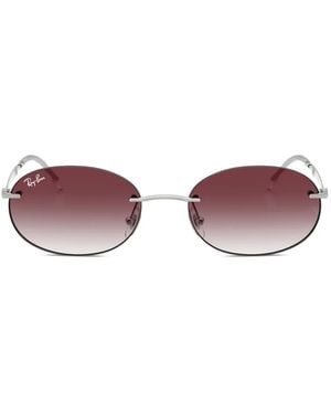 Ray-Ban Rimless Oval-Frame Sunglasses - Purple