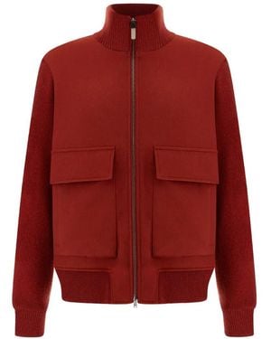Paul & Shark Aliseo Paneled Bomber Jacket - Red