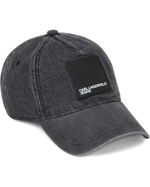 Karl Lagerfeld Jeanskappe Mit Logo-Patch - Schwarz