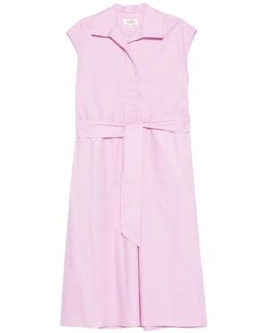 Psophia Belt-Fastening Midi Dress - Pink