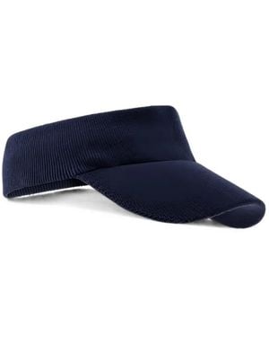 Guess Logo-Embroidered Ribbed Visor - Blue