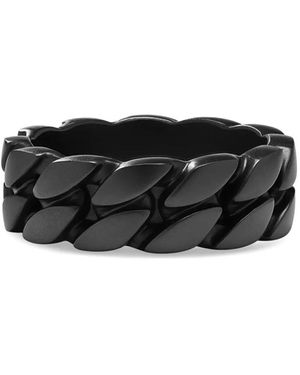 David Yurman Curb Chain Band Ring (8Mm) - Black