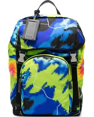 Prada Zaino Con Stampa - Blu