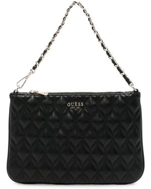 Guess Quilted Shoulder Bag - Black