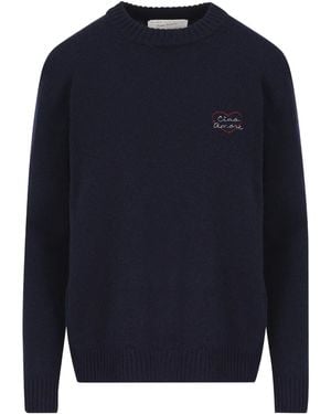 Giada Benincasa Pull En Cachemire À Logo Brodé - Bleu