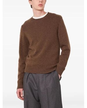 Officine Generale Riley Crew-Neck Wool Sweater - Brown