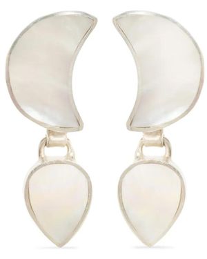 freya rose Petite Moon Earrings - White