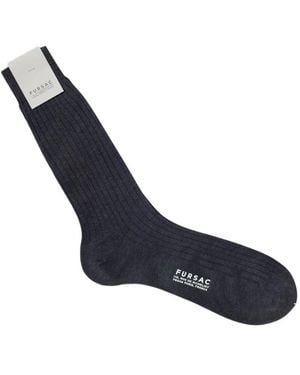 Fursac Ribbed Cotton Socks - Blue
