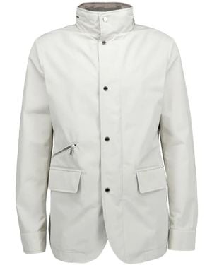 Moorer Hooded Zip-Up Jacket - White