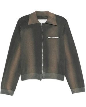Camiel Fortgens 70's Zip Sunfade Cardigan - Gray