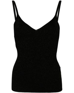 P.A.R.O.S.H. Ribbed-Knit Top - Black