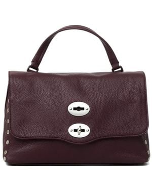 Zanellato Sac À Main Postina En Cuir À Détails De Clous - Purple