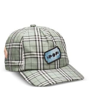 PDF Check-Pattern Patch-Detail Baseball Cap - White