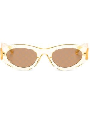 Gucci Oval-Frame Sunglasses - Natural