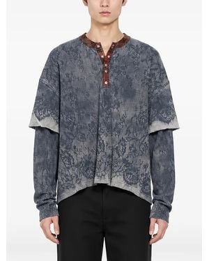 ERCOLE STUDIO T-Shirt À Fleurs Et Effet De Superposition - Blue