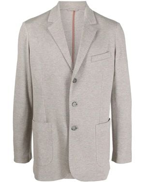 Mandelli Single-Breasted Notched-Lapels Blazer - Grey