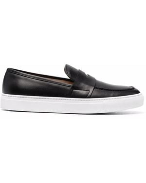 SCAROSSO Alberto Penny Leather Loafers - Grey