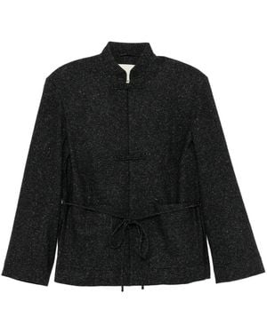 Samuel Guì Yang Frog-Fastening Drawstring Jacket - Black