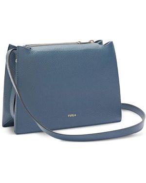 Furla Nuvola S Zip-Top Flap Satchel - Blue