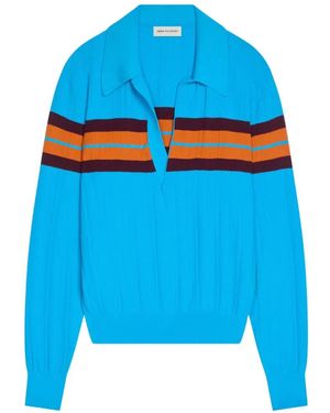 Dries Van Noten Gestreepte Trui - Blauw