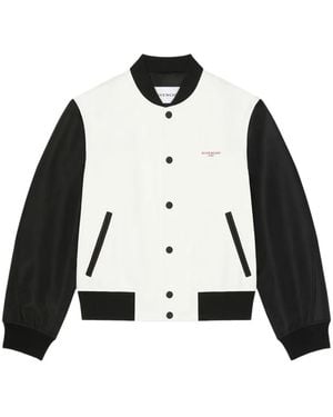 Givenchy Blouson Aus Bi-Material Mit Foto-Negativ-Print - Weiß