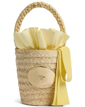 Patou Gg Braided-Handle Bucket Bag - Metallic