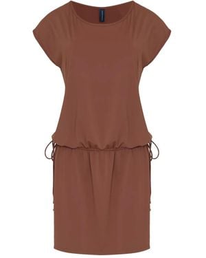 Lygia & Nanny Kurzärmeliges Shiva Kleid mit Kordelzug - Braun
