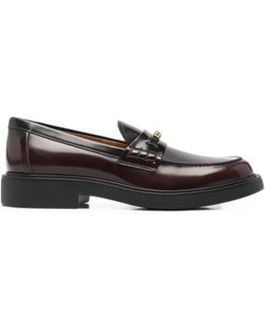 Tod's Logo-Plaque Leather Loafers - White