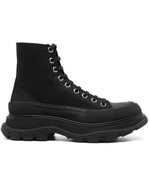 McQueen Tread Slick Canvas Boot - Black
