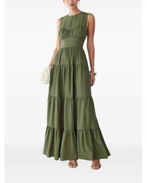 ST MRLO Tiered Sleeveless Maxi Dress - Green
