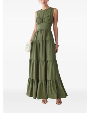 ST MRLO Tiered Sleeveless Maxi Dress - Green