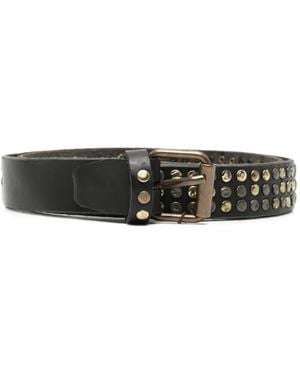 Alberto Luti Stud-Embellished Leather Belt - White