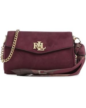 Ralph Lauren Mini Sac À Bandoulière À Plaque Logo Et Détail De Foulard - Purple