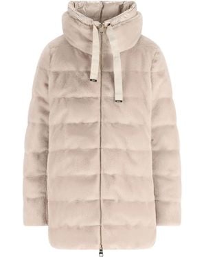 Herno Gefütterte Jacke mit Stehkragen - Natur