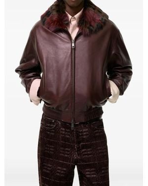 Burberry Latchford Leather Jacket - Red