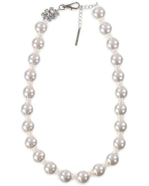 YELLOWSWALLOW Crystal-Embellished Pearl Necklace - White
