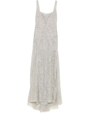 Costarellos Lace-Embellished Sleeveless Maxi Dress - White