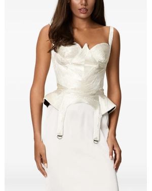 NORINA ST Kaly Lace-Up Corset Top - White