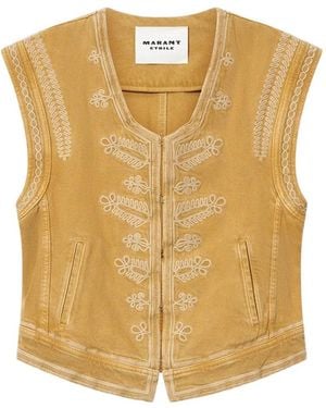 Isabel Marant Edmee Denim Vest - Metallic