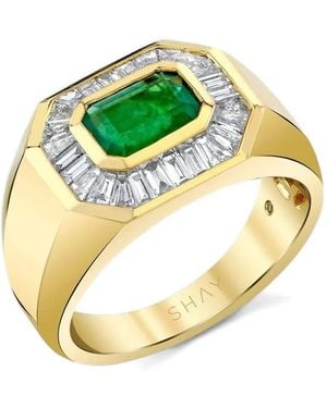 SHAY Emerald Diamond Championship Ring - Metallic