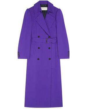 Dries Van Noten ベルテッド ダブルコート - パープル
