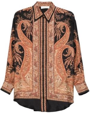 Zimmermann Hypnotic Silk Shirt - Brown
