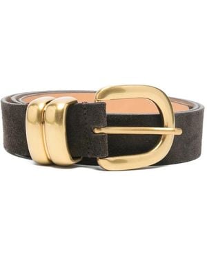 By Malene Birger Zoira Suede-Buckle Belt - Brown